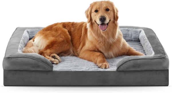 Extra Large Dog Bed Orthopedic Dog Bed XL for 90lbs Dogs - 6" Memory Foam Mattress, Waterproof & Washable Dark Cover, Veterinarian Recommended Bed for Arthritis & Bone Health, 107x82x16cm