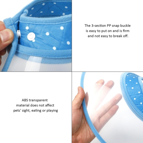 1 Piece Pet Collar - Leak Protection for Cats & Dogs, Transparent, Lightweight (Blue) - Image 3