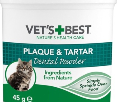 Vet's Best Natural Dental Powder for Cats | Clean Teeth and Fresh Breath - 45g