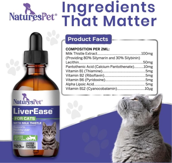 LiverEase – Milk Thistle for Cats (120ml) – Liver Support, Detox & Antioxidant Protection – Rich in Silymarins, Beef, Liver & Bacon Flavour - Image 6