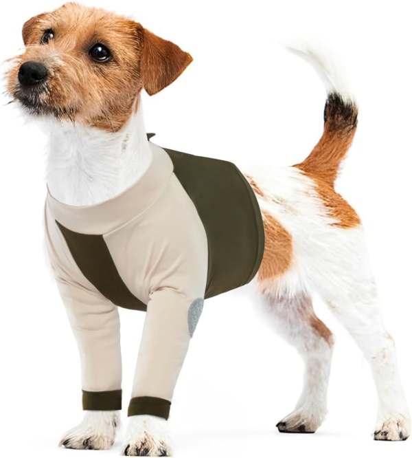LeLePet Dog Recovery Sleeve, Front Leg Protector, Elbow Joint Support, Green, S-3XL