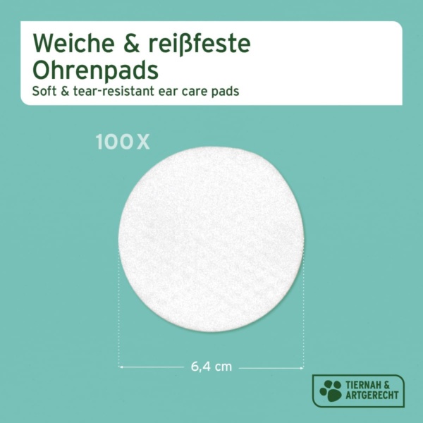 Ear Cleaning Pads for Dogs and Cats Pack of 100 – Gentle Care Cleaning Cloths, Gentle Wipes for Ear Hygiene, Mild Ear Care & Ear Cleaner - Image 2