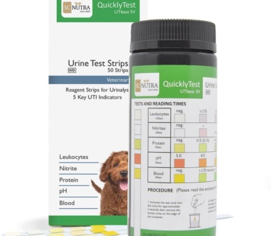 SC Nutra Quickly Test Veterinary Urine Test Strips for Cats & Dogs | Bladder Health - UTI/FLUTD Test Strips