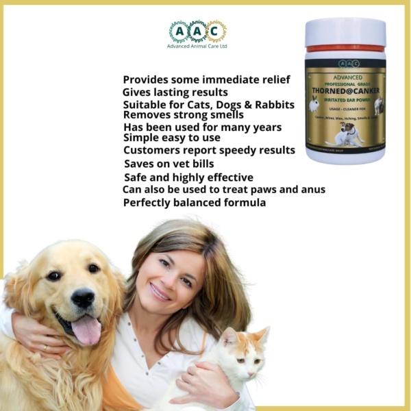 AAC Advanced Animal Care Thorned@Canker 30g For Ears & Paws. Itchy, Inflammed,Sore, Waxy, Dirty, Smelly Canker/Mites Treatment For Dogs Cats Rabbits - Image 5