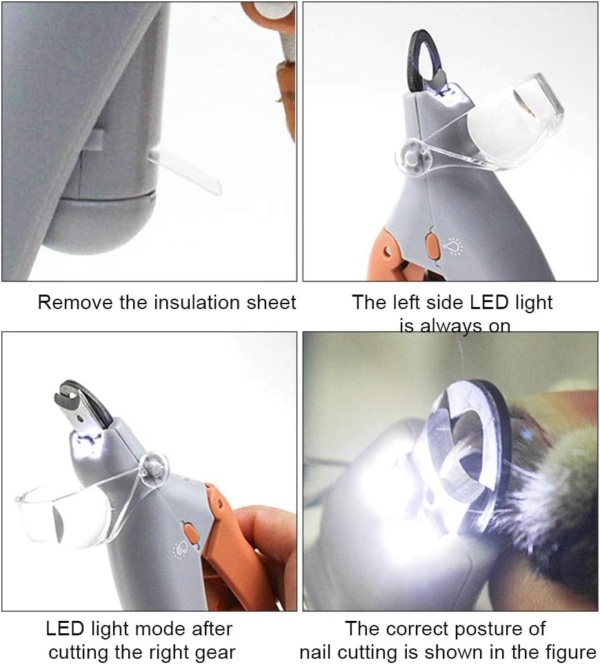 Cat Dog Nail Clippers and Trimmer, Pet Nail Clippers with LED Light, Grooming Supplies Dog Cat Ergonomic Pet Nail Clipper for pet Claw Care(1) - Image 5