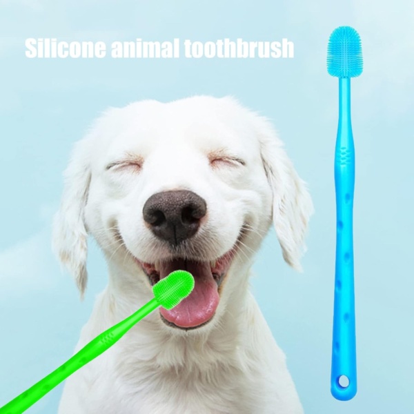 Dog Brush Cat Pet Puppy Gum Finger Toothbrush Dental Care Teeth Cleaning Supplies Kit for Dogs, 2 Pcs 360° Silicone - Image 7