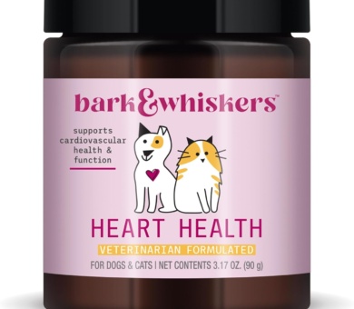 Bark & Whiskers Heart Health for Dogs & Cats, 3.17 oz. (90g), 90 Scoops, Cheddar Cheese Flavor, Supports Cardiovascular Health and Function, Veterinarian Formulated, Non-GMO, Dr. Mercola