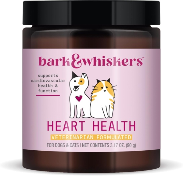 Bark & Whiskers Heart Health for Dogs & Cats, 3.17 oz. (90g), 90 Scoops, Cheddar Cheese Flavor, Supports Cardiovascular Health and Function, Veterinarian Formulated, Non-GMO, Dr. Mercola