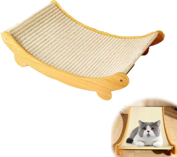 Interaction Cats Scratcher Board Sisal Pad Cats Wood Board Cats Health Paws Training Board Toy - Image 4