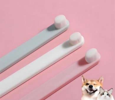 Extra Soft Dog & Cat Toothbrushes Dental Cleaning Brushes for Puppy Small Dog and Cat Dogs Teeth Dental Health 3 Pack Kit (White/Green/Pink)