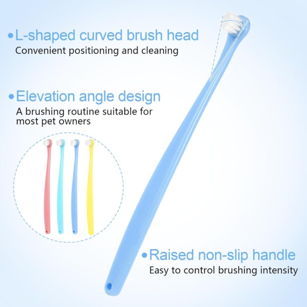 8 Pcs Cat Toothbrush Pet Toothbrush Small Dog & Cat Toothbrush Micro Head Cat Dental Care Pet Teeth Cleaning Brush to Reduce Plaque Tartar Formation Round&Pointed Toothbrush for Kitten & Adult Cats - Image 3
