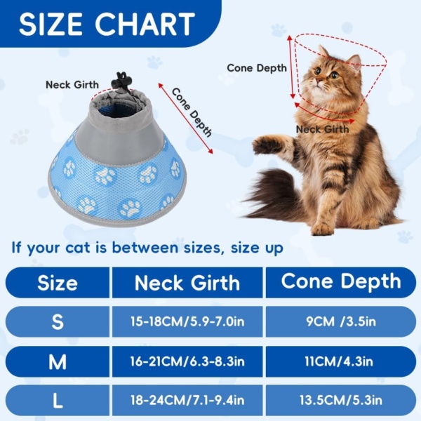 Flintronic Cat Cone Collar Soft, Adjustable Cat Recovery Collars & Cones to Stop Licking After Surgery, Pet Recovery Collar, Suitable for Pet Medical for Rehabilitation Wound Healing (M) - Image 2