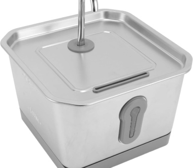 3.5L/118oz Cat Fountain Stainless Steel, Drinking Fountain for Cats, Automatic with App Alert Water Fountain for Cats Indoor, 2 Weeks Capacity Health Monitoring Circulation