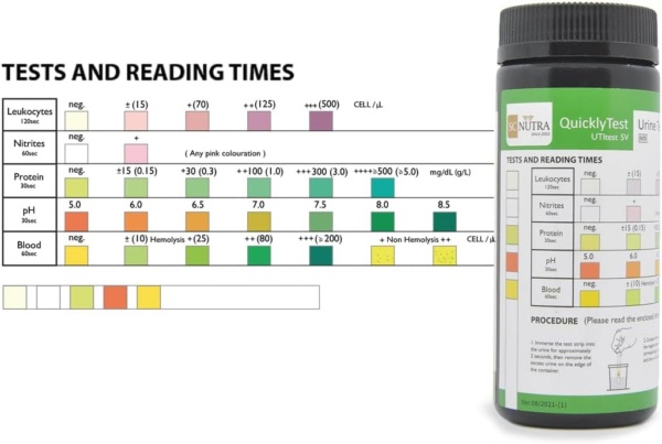 SC Nutra Quickly Test Veterinary Urine Test Strips for Cats & Dogs | Bladder Health - UTI/FLUTD Test Strips - Image 3