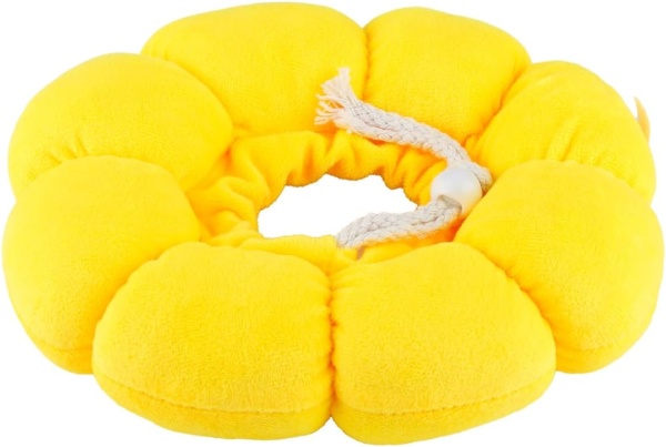 Sunflower Pet Recovery Collar Soft and Comfortable Anti-Lick and Scratch Adjustable Neck Collar Promote Healing for Cats and Dogs Post-surgery Care