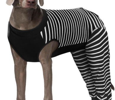 Kuoser Dog Surgery Recovery Suit - Female Hind Legs Post Surgery Body Suit Black 2XL