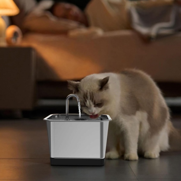 3.5L/118oz Cat Fountain Stainless Steel, Drinking Fountain for Cats, Automatic with App Alert Water Fountain for Cats Indoor, 2 Weeks Capacity Health Monitoring Circulation - Image 4