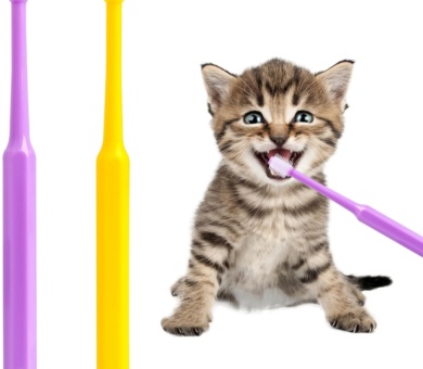 2 Pack Small Dog & Cat Toothbrush, 360 Degree Soft Silicone Pet Toothbrush Cat Dental Care Dog Oral Hygiene Deep Clean Pet Teeth Cleaning Kit (Medium