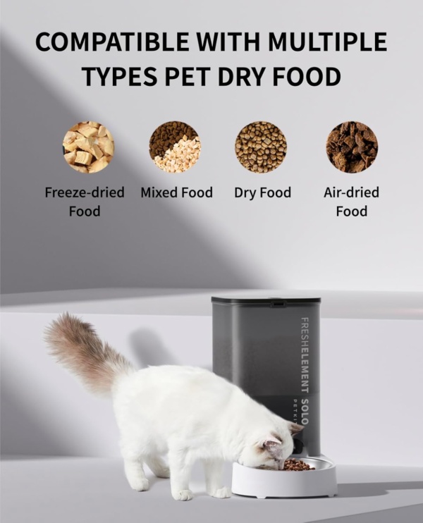PETKIT Automatic Cat Feeder, 2.4GHz Auto Cat Feeder with App Control 3L, Low Food & Blockage Sensor, 304 Stainless Steel Bowl, Fresh Lock Technology,1-30 Meals/Day Anti-Clog Pet Feeder - Image 5