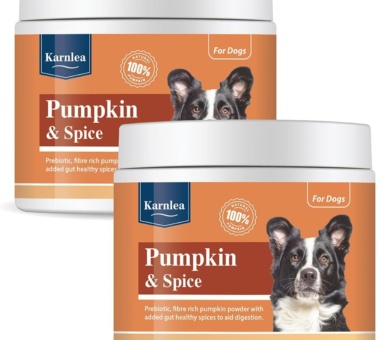 Pumpkin & Spice Whole Food Supplement Topper for Dogs 200g | Superior Pumpkin Powder with Added Gut Healthy Spices | Pumpkin Spice| Fibre Rich, Prebiotic, Anal Gland Health| Scooting (2 x 200g)