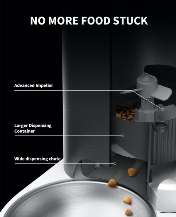 PETKIT Automatic Cat Feeder, 2.4GHz Auto Cat Feeder with App Control 3L, Low Food & Blockage Sensor, 304 Stainless Steel Bowl, Fresh Lock Technology,1-30 Meals/Day Anti-Clog Pet Feeder - Image 7