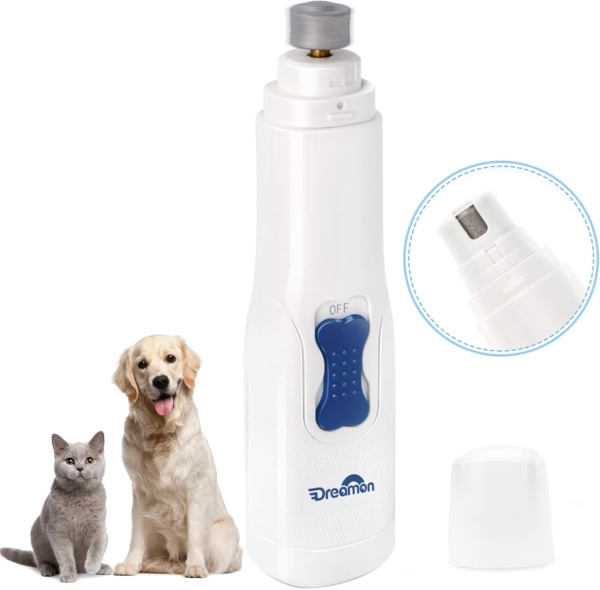 Dog Electric Nail File Grinders, Pet Nail Trimmer Low Noise, Long Working Time, for Small Medium Large Breed Dog and Cat