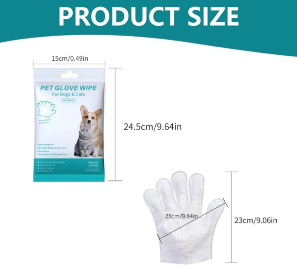 12 PCS Dog Cleaning Gloves Wipes, Dry Cleaning Gloves for Dogs Cat, Pet Wash Free Gloves for Daily Care - Image 2