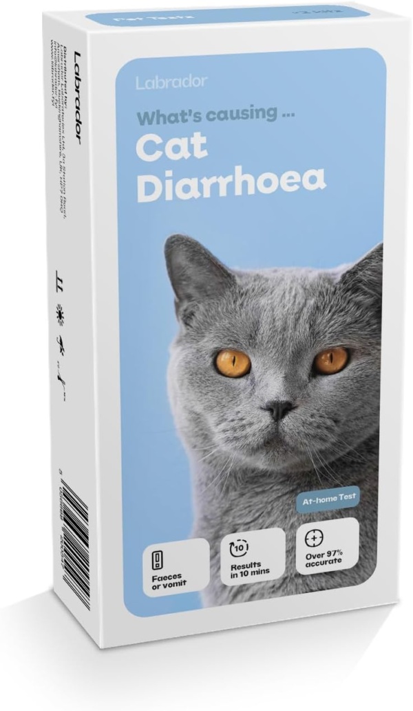 Cat Diarrhea Pet Testing Rapid Panleukopenia, Coronavirus, and Giardia Test - 97% Accuracy, 10-Minute Results for Cat Gastrointestinal Infections - Stool or Vomit Samples