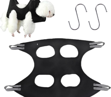 Dog Grooming Harness, Dog Grooming Hammock, Cat Grooming Harness, Dog Grooming Hammock, Breathable Restraint Holder For Small Pet Nail Cutting, Claw Care, Ears Care Washing, Bathing (Black)