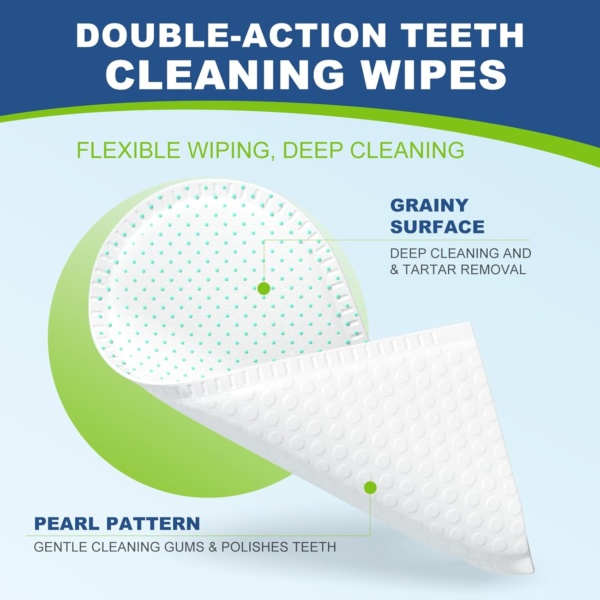 Dogs Teeth Cleaning Wipes, Dog Dental Finger Wipe for Dog & Cats Care Reduces Plaque & Freshens Breath, Disposable Dogs Finger Toothbrush Gentle Pet Dental（60 Counts） - Image 5
