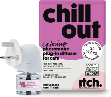 Chill Out Starter Kit for Cats | Calming Pheromones Plug in Diffuser and 30-Day Refill | Anxiety and Stress Relief