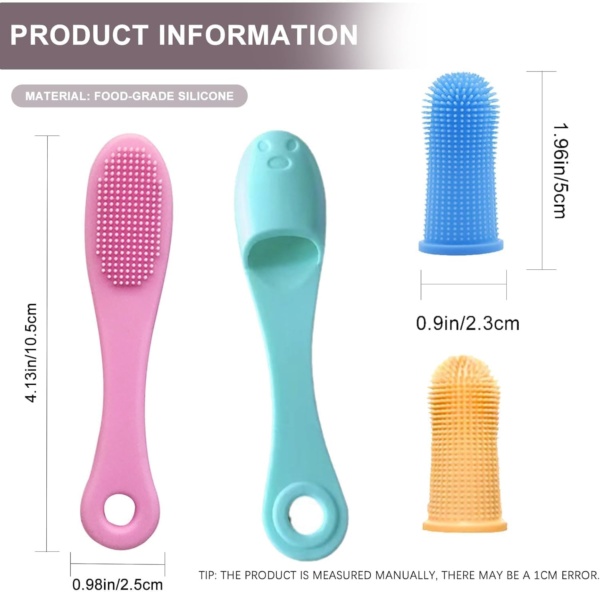 4PCS Silicone Scrubber Cat Chin Brush, Dog Toothbrush, Cats Dogs Soft Finger Teeth Brushes, Pet Dental Care Cleaner Supplies Suitable for Puppy Kitten Dogs Nose Ears - Image 2