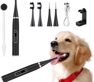 Dog Plaque Remover for Teeth, 5 Cleaning Mode Pet Tooth Brushing Tools, 8-Pack Pet Teeth Cleaning Kit Safe for Dog and Cat, Pet Toothbrush for Dental Care, Portable
