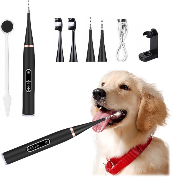 Dog Plaque Remover for Teeth, 5 Cleaning Mode Pet Tooth Brushing Tools, 8-Pack Pet Teeth Cleaning Kit Safe for Dog and Cat, Pet Toothbrush for Dental Care, Portable