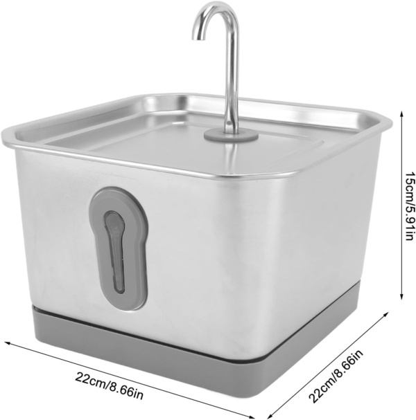 3.5L/118oz Cat Fountain Stainless Steel, Drinking Fountain for Cats, Automatic with App Alert Water Fountain for Cats Indoor, 2 Weeks Capacity Health Monitoring Circulation - Image 5