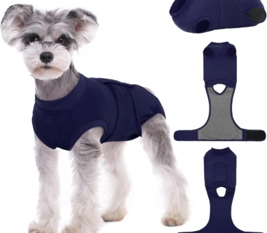 Kuoser M Dog Surgery Recovery Suit, Dog Recovery Suit Female Male Dog Surgical Recovery Vest Dog Post Surgery Body Suit Adjustable Onesies Dog Body Suit after Surgery, Blue