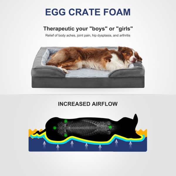 Extra Large Dog Bed Orthopedic Dog Bed XL for 90lbs Dogs - 6" Memory Foam Mattress, Waterproof & Washable Dark Cover, Veterinarian Recommended Bed for Arthritis & Bone Health, 107x82x16cm - Image 2