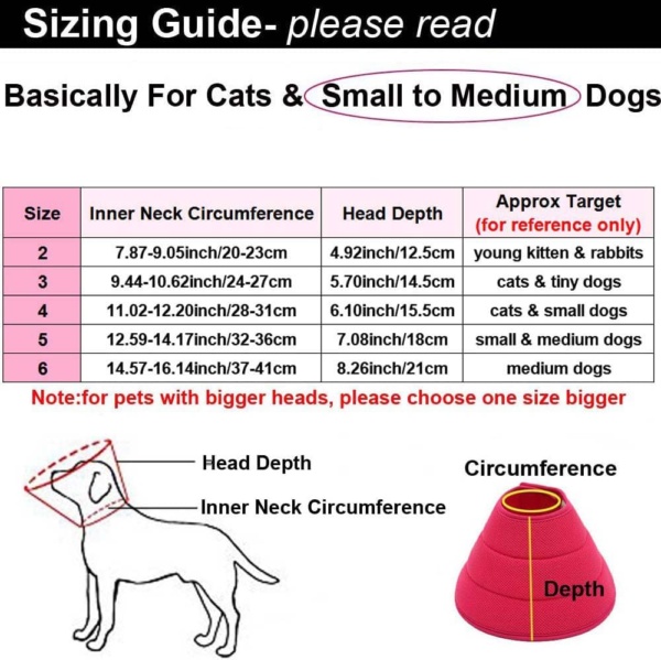 Pink Dog Soft Elizabethan Collar, Cat Soft Recovery Cone, Adjustable Mesh E-Collar, Machine Washable, Easy Drink Eat Sleep, Anti-Bite/Lick Cat Dog - Image 3