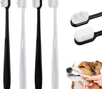4Pcs Super Soft Dog Toothbrush for Small to Large Dogs, Soft Bristle Toothbrush Dog & Cat Dental Oral Care, Long Handle Pet Teeth Brush for Cat Puppy Teeth Cleaning & Protecting
