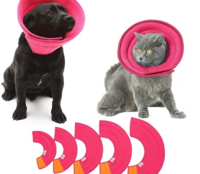 Pink Dog Soft Elizabethan Collar, Cat Soft Recovery Cone, Adjustable Mesh E-Collar, Machine Washable, Easy Drink Eat Sleep, Anti-Bite/Lick Cat Dog