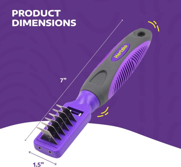 Hertzko 2-in-1 Dog Matt Remover & Grooming Brush - Cat Brush, Pet Hair Remover, Dematting Tools for Dogs - Effective Dematting Comb for Dogs and Cats, Ideal Matt Breaker and Dog Coat Care - Small - Image 3