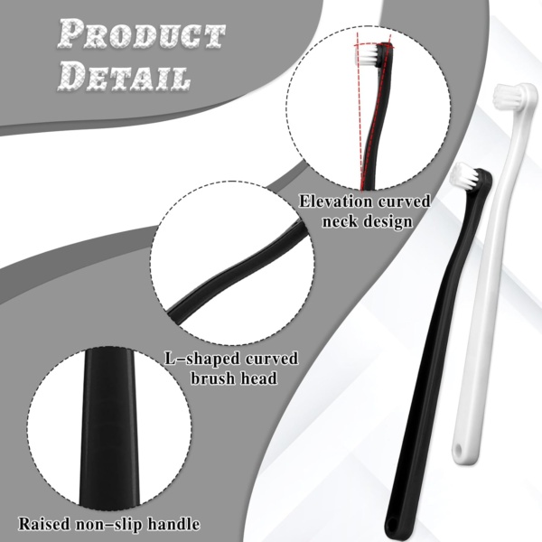2 Pcs Dog Toothbrushes Pet Toothbrush with Ultra Soft Nano Bristles Micro Head Kitten Teeth Cleaning Brush Pet Dental Care Toothbrush for Small Dog Cat, Pet Deep Clean Dense Brush - Image 3