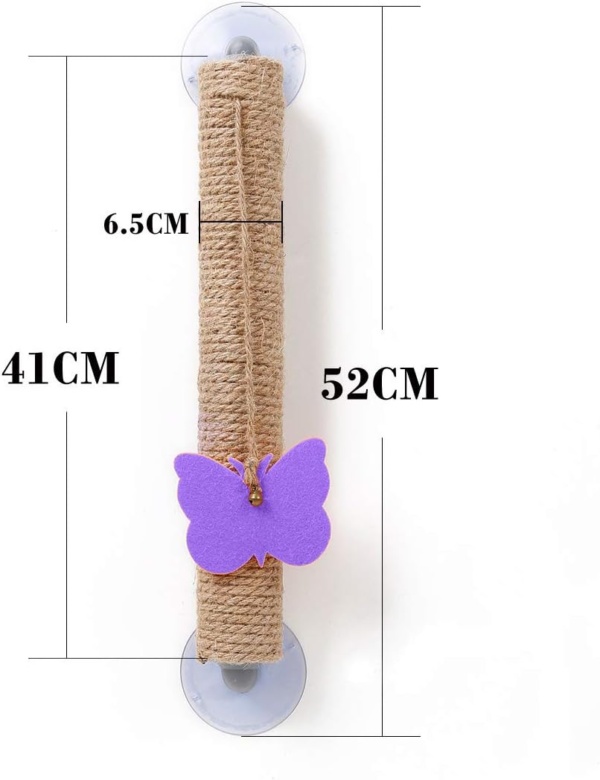 Cat Scratcher Post with Cat Toy. No Nails Required and Portable. for Wall, Window, Floor and Any Other Suction Cup Surface. Protect and Guard Furniture. Beneficial for Cat Health and Behavior. - Image 4