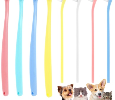 8 Pcs Cat Toothbrush Pet Toothbrush Small Dog & Cat Toothbrush Micro Head Cat Dental Care Pet Teeth Cleaning Brush to Reduce Plaque Tartar Formation Round&Pointed Toothbrush for Kitten & Adult Cats