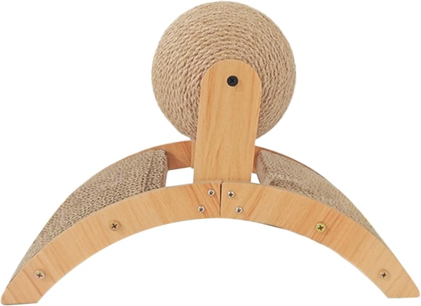 Cat Scratching Board | Kitten Scratching Ball | Wood Sisal Ball Scratcher Exercise Furniture Protector for Outdoor Pet Play to Prevent Boredom Promote Claw Health