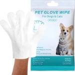 6PCS Pet Glove Wipe for Dog and Cat, Cat Wipes Dog Wipes Cleaning Glove for Face, Ear, Eye, Paws Cleaning Wipes, Pet Wash Free Gloves, Cleaning Grooming Wipes for Daily Care and Traveling