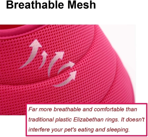 Pink Dog Soft Elizabethan Collar, Cat Soft Recovery Cone, Adjustable Mesh E-Collar, Machine Washable, Easy Drink Eat Sleep, Anti-Bite/Lick Cat Dog - Image 7