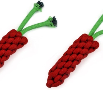 Chew Toy for Small Dogs Puppy Medium Dog, Teeth Cleaning Interactive Tug of War Braided Cotton Rope Carrot Toy for Boredom, Dental Health and Relieve Stress - Pack of 2