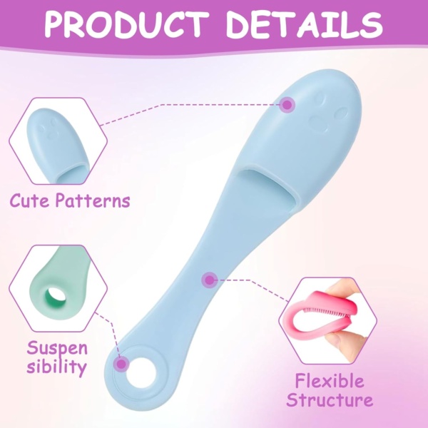 8 Pcs Cat Chin Brush Dog Finger Toothbrush Silicone Scrubber for Cats Cat Chin Cleaner Silicone Cat Chin Scrubber Silicone Material Deep Effective Cleaning Suitable for Dog and Cat Dental Care - Image 3