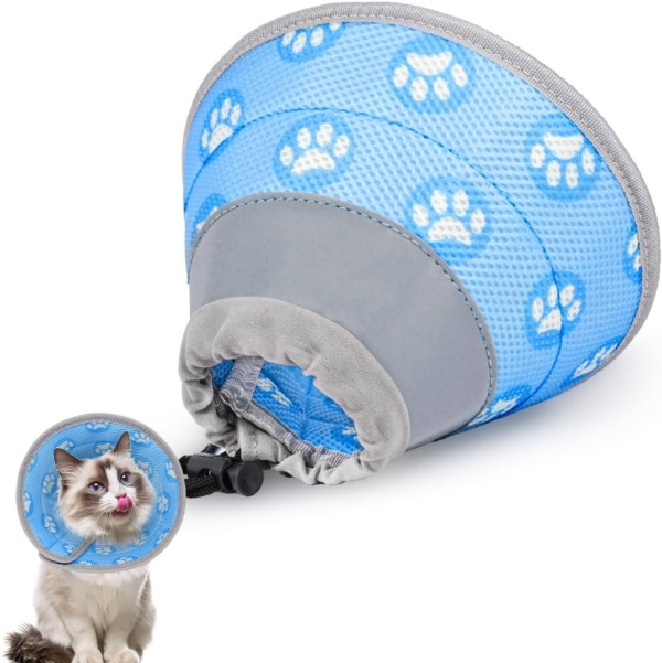 Flintronic Cat Cone Collar Soft, Adjustable Cat Recovery Collars & Cones to Stop Licking After Surgery, Pet Recovery Collar, Suitable for Pet Medical for Rehabilitation Wound Healing (M) - Image 8